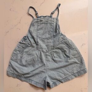 Toddler size 2 Cotton On overall shorts, 100% cotton light denim